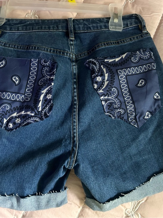PacSun Pants - PacSun Blue Denim Relaxed Cutoff Jeans Shorts with Graphic Accents